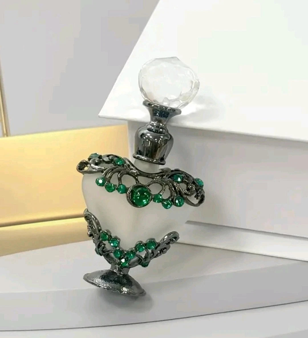 Beautiful Vintage Style Glass Perfume Bottle 5ml, Heart Shape, Perfume Making